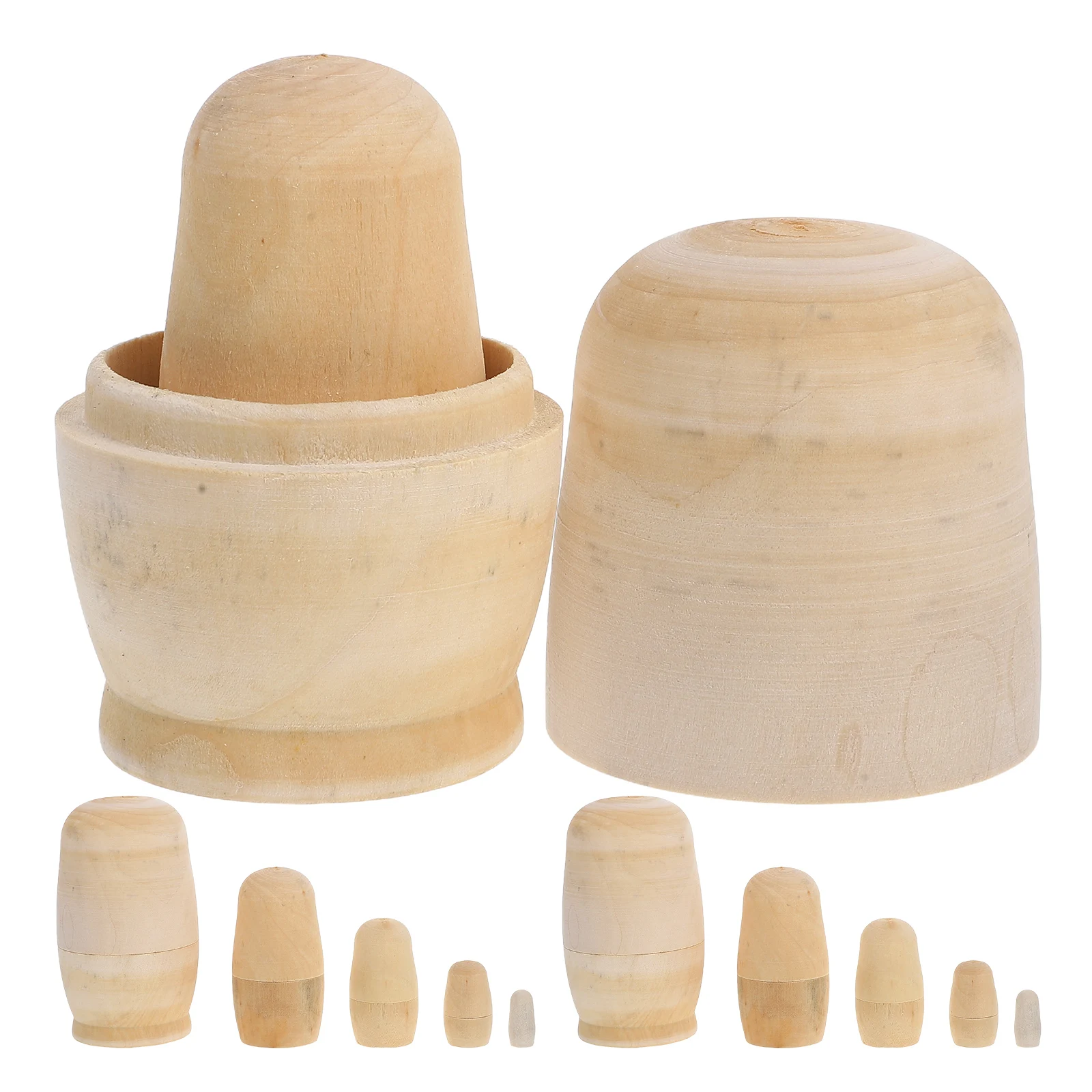 

3 set 3 Sets Matryoshka Diy Toy Unpainted Wooden Toys 5 Layers Craft Diy Desktop Decor Supplies Kids Matrioska Educational