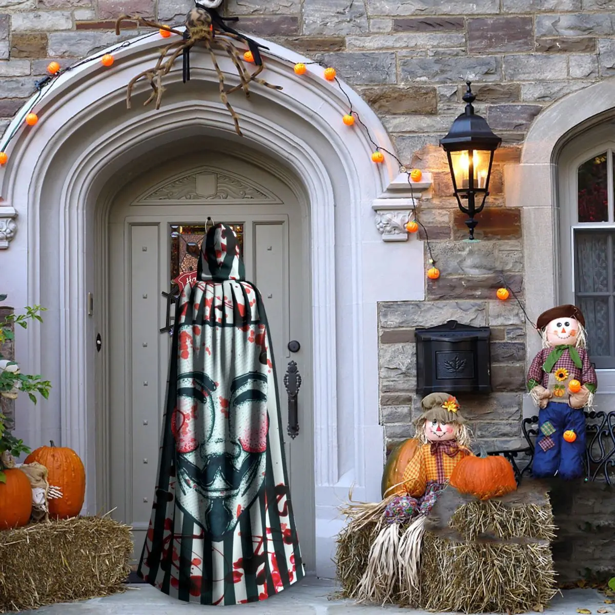 Маска Гая Фокса, анонимный длинный плащ с капюшоном, средневековый костюм ведьмы, накидка для косплея, пальто на Хэллоуин для взрослых, унисекс