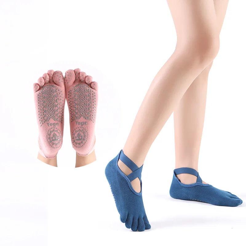 Women Non-Slip Five Fingers Pilates Socks Breathable Fitness Bandage Yoga Sock Ladies Gym Workout Ballet Dance Sports Socks