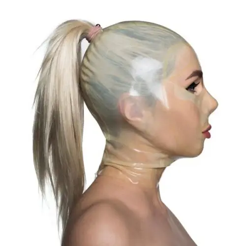 Latex Hood Ergonomic Forming Roleplay Top Ponytail Hole Sexy Cool Customize .4mm