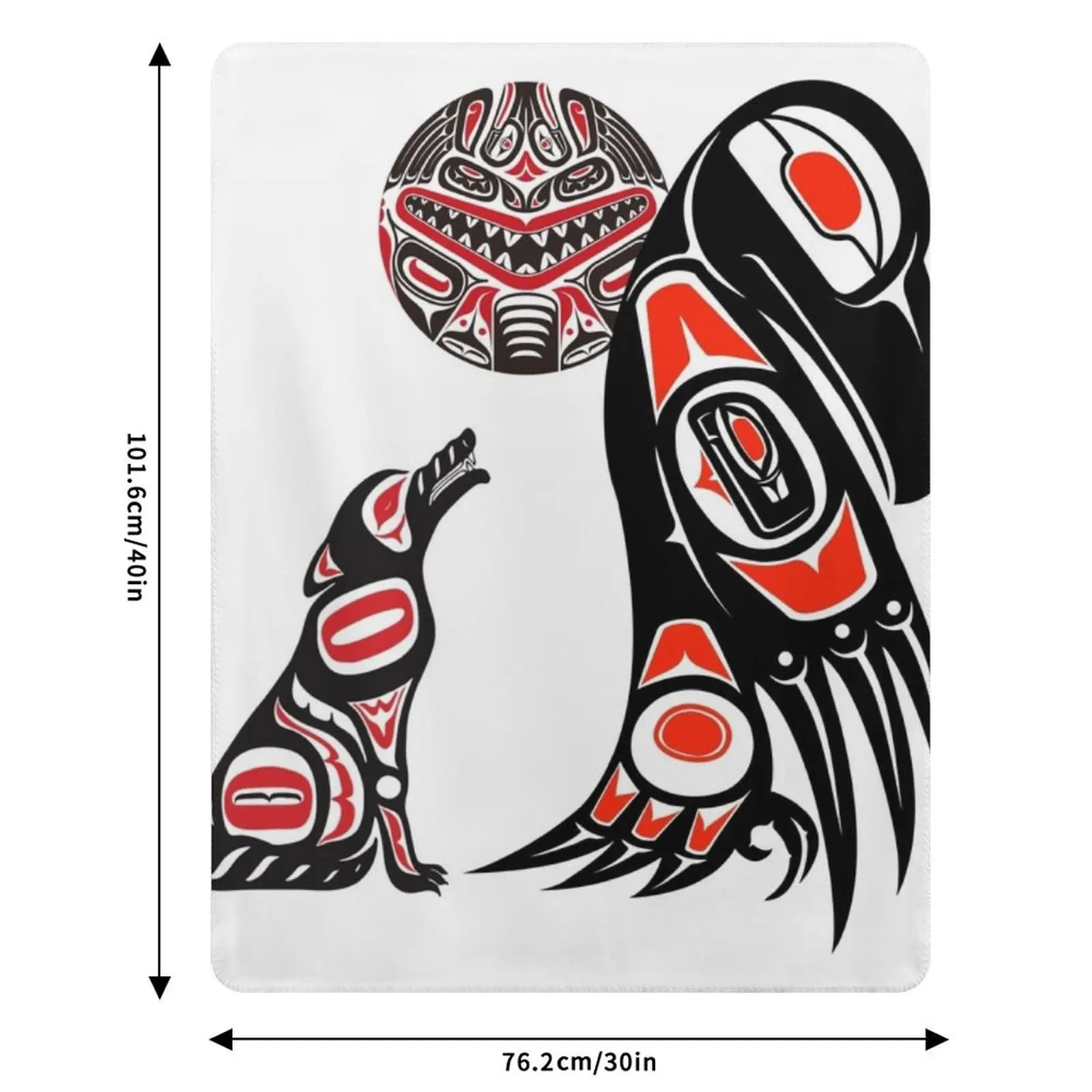 Haida Tlingit بطانية رمي أساسية أصلية، بطانيات سفر للشعر، أرائك للديكور، بطانيات صيفية