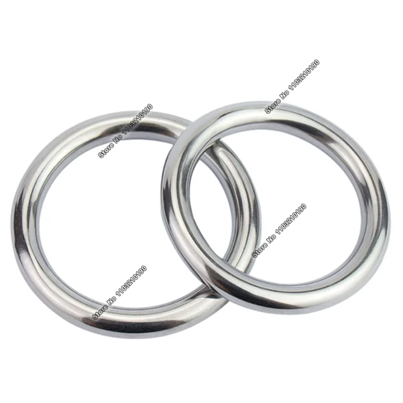 316 Stainless Steel Solid Seamless O Ring OD 15-150mm Smooth Circle Round Ring For Rigging Hammock Yoga Hanging 3-12mm Thickness