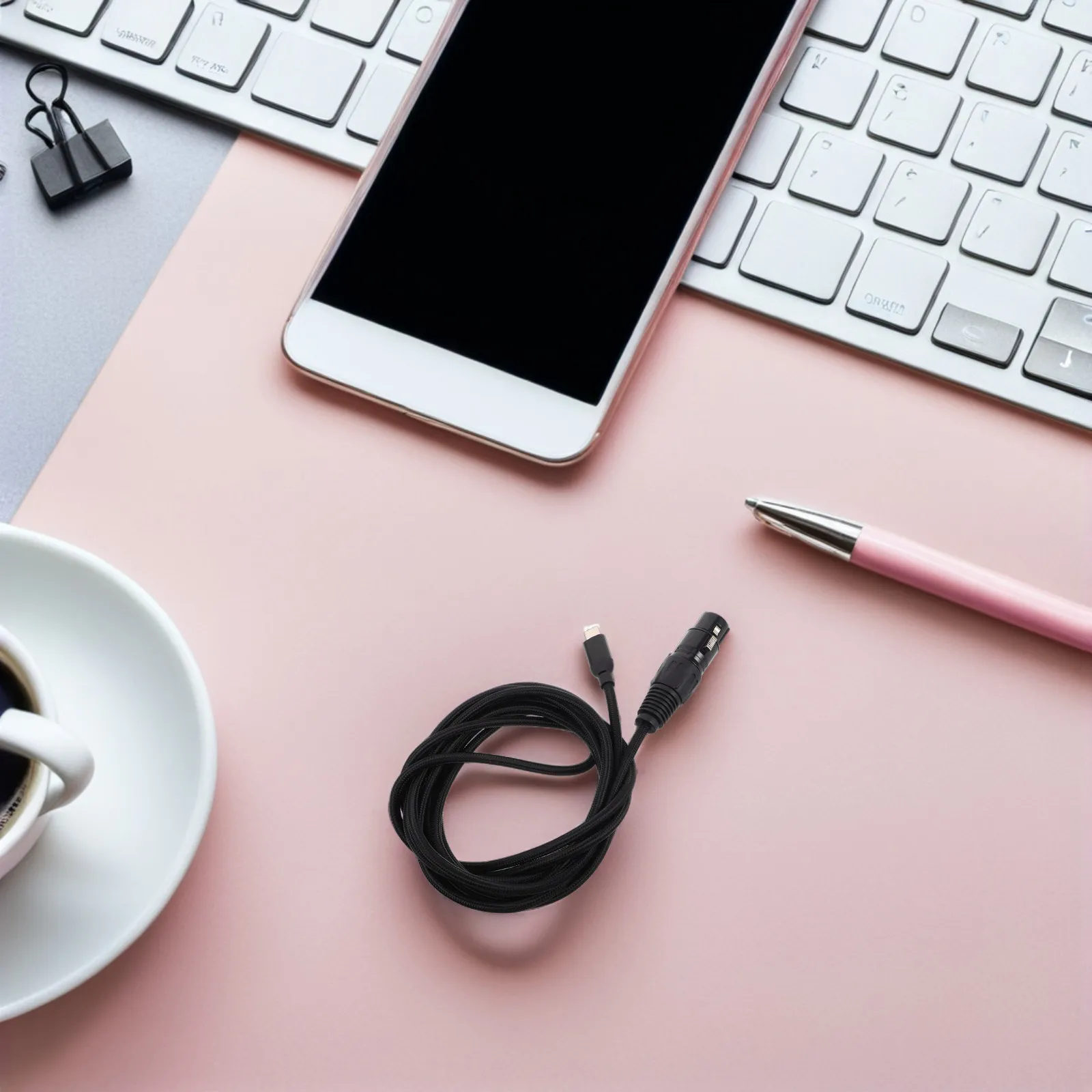 Type-C to XLR Female Audio Cable for Microphones, Stable Signal Transmission, Compatible with Laptop & Computer