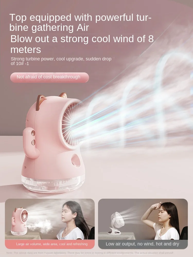 Lucky Cat Spray small fan usb mute portable mini handheld desktop humidifying small air conditioning refrigeration electric fan