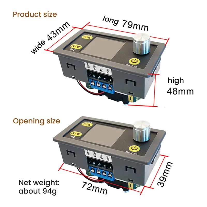 WZ3605E DC DC 부스트 컨버터 CC CV 36V 5A 모듈, 조정 가능한 규제 실험실 전원 공급 장치 전압계 전류계