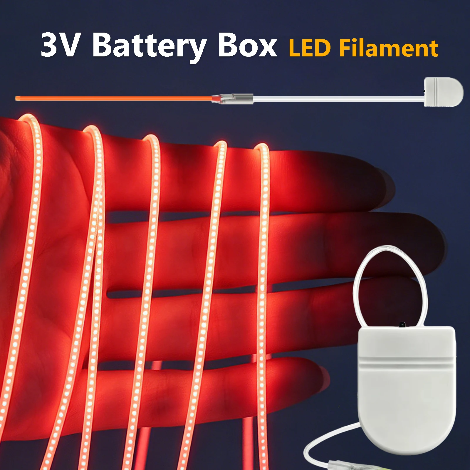 3V Battery Box LED Filament With ON-OFF Switch 110mm 190mm 300mm White Blue Green Diode Lighting Strip Decoration DIY Lamp Parts