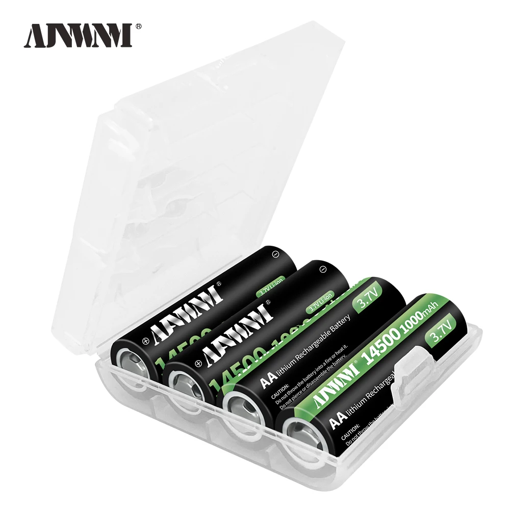 4PCS 14500 1000mAh batterie ricaricabili 3.7V Li-lion batterie AA per torce a LED fari AA 14500 batteria