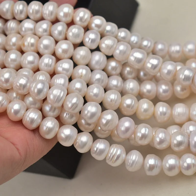 

1 string 10mm 39cm Freshwater Cultured Pearl Baroque Bead Charms for DIY Women Men Loose Beads Necklace Jewelry Making Accessory