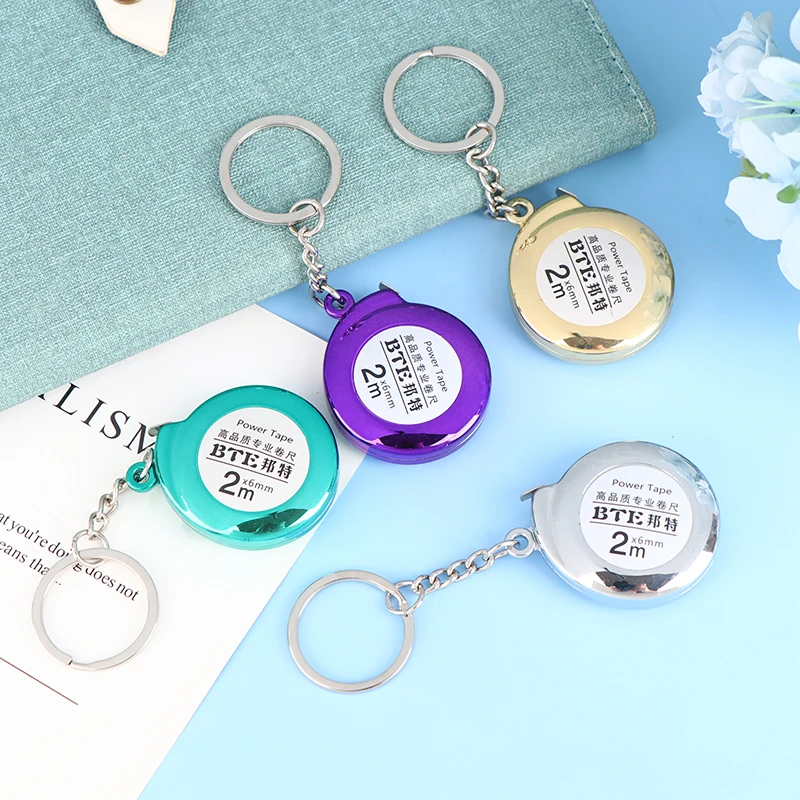 Innovative And Practical 2m Delicate Multipurpose Measure Gift Small Steel Ruler Portable Mini Cute Keychain Tape Measure