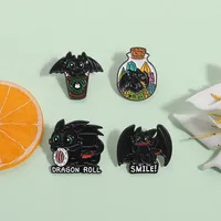 Cartoon Dragons Enamel Pins Anime Toothless Brooches for Women Clothes Badge Kids Bags Decoration Classic Toys Gift Hot Sales