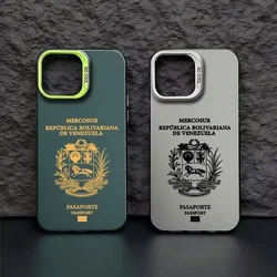 Venezuela Passport Phone Case For iPhone 16 15 14 13 12 11 Pro Max X XR XSMAX 8 7 Plus Candy Matte Shockproof Back Cover