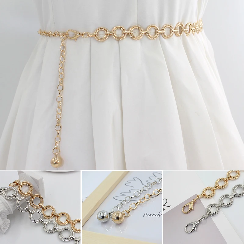 Metal Waist Chain Metal Women skirt Belt Hip High Waist Gold Silver Narrow Chain Chunky Fringes Crystal Waist Chain Party