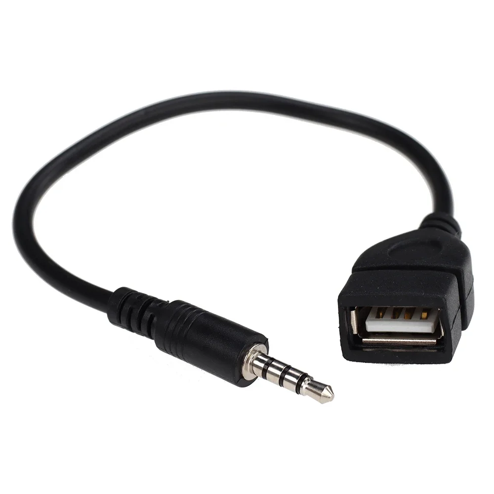 500pcs Car MP3 Player Connector 3.5mm Male AUX Audio Jack Plug to USB 2.0 Female Converter Cable Cord Adapter