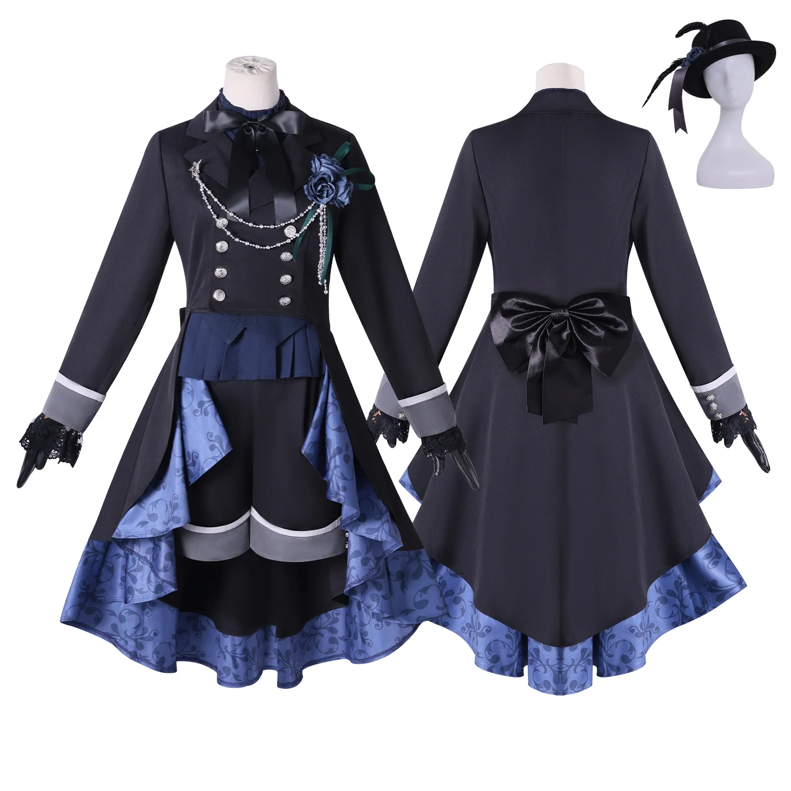 

Anime Black Butler Emerald Witch Arc Ciel Phantomhive Cosplay Wig Uniform Suit Carnival Party Devil Clothes Role Play Adult Men
