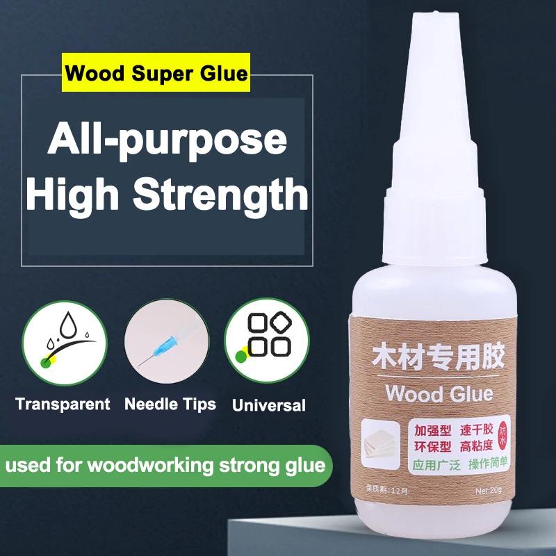 Transparent Waterproof Super Wood Glue Extra Strong Woodworking Wooden Model Plastic Instant Adhesive Quick Cyanoacrylate 502 UV