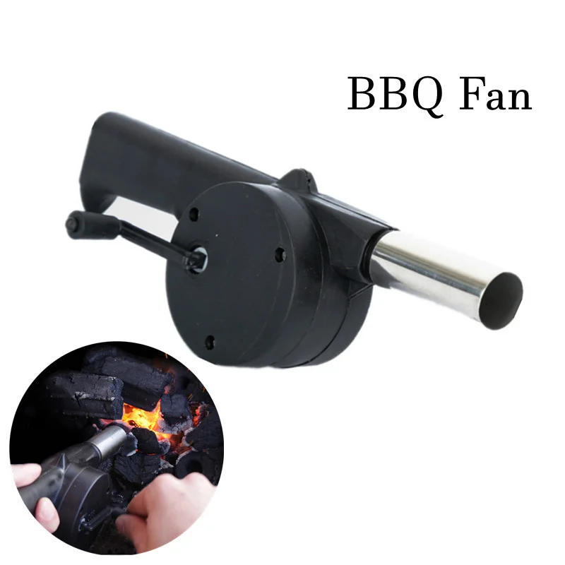 BBQ Fan Outdoor Barbecue Hand-cranked Air Blower Portable Grill Fire Bellows Tool Picnic Camping Fans Kitchen Tools