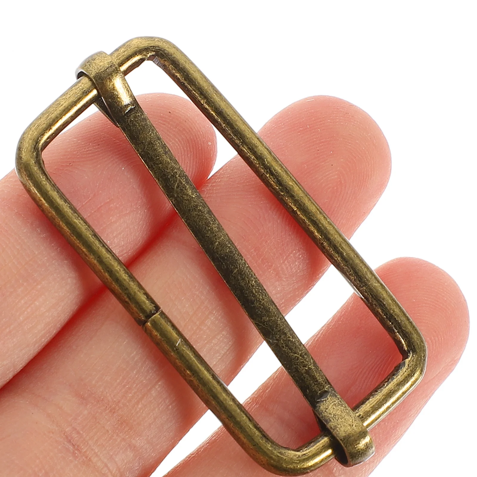 100pcs Japanese Bronze Roller Pin Buckles Slide Square Metal Strap Adjuster For Handbag Backpack Luggage Harness Collar