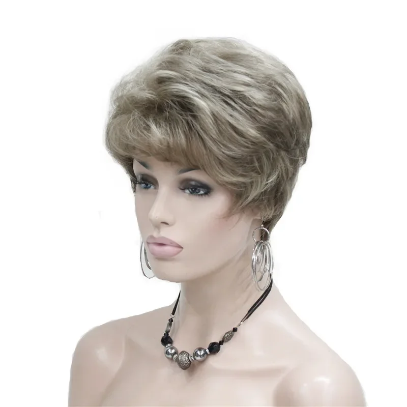 

Women's Wigs Natural Fluffy Blonde/Auburn Short Curly Hair Synthetic Wig