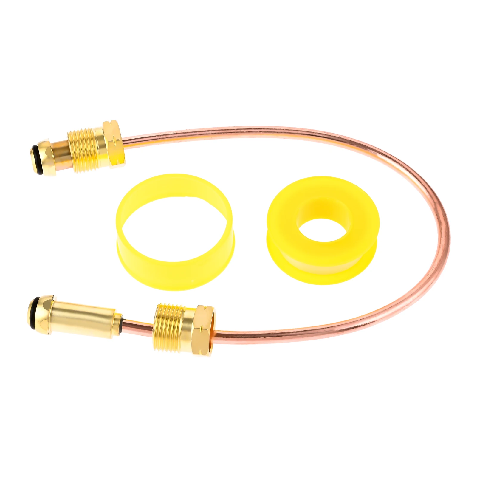 

2-heads Solid Brass POL Tubing 15Inch High Flow Copper Propane Gas Pigtail POL x POL 7/8" HEX Connecting Bulk Tank to Regulators