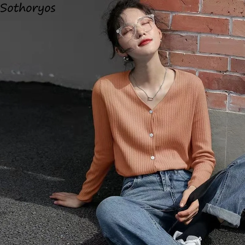 

Cardigan Women Cropped Woman Sweaters Pink Cute Knitted Harajuku Korean Fashion Streetwear All-match Chic Loose Casual Solid New