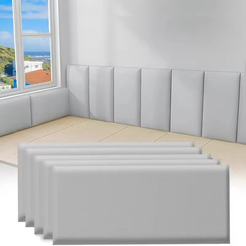 3D Wall Stickers Self-adhesive Thicken Tatami Anti-collision Soft Back Wall Mat Anti-bump Living Room Background Wall Pad Decor
