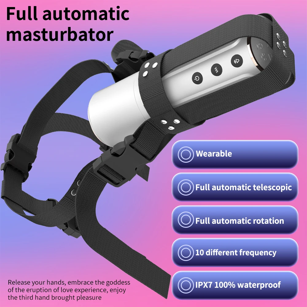 Wearable Automatic Masturbation Cup Telescopic Rotating Male Masturbator Blowjob Vagina Pocket Pussy Blowjob Sex Toys for Men