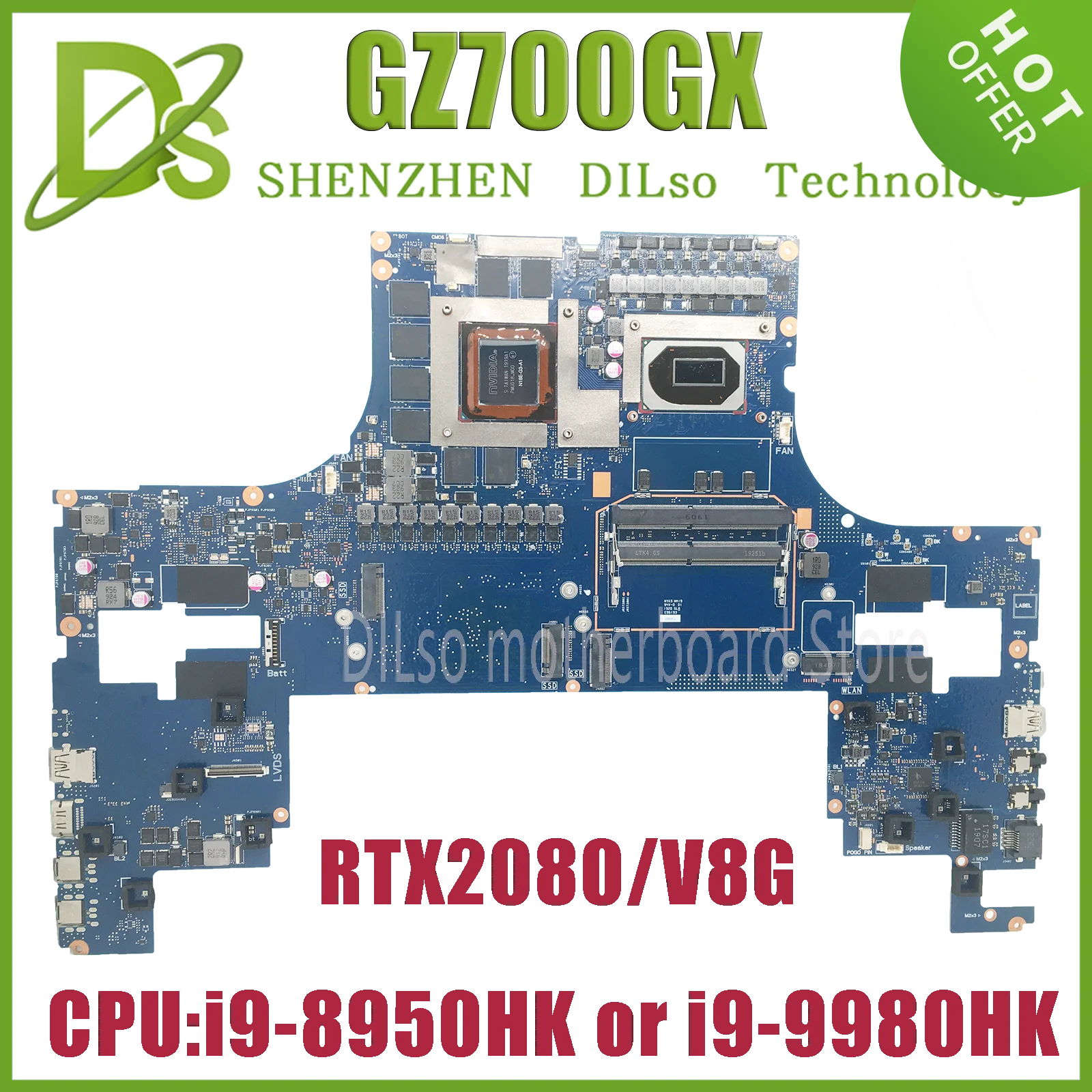 

KEFU GZ700GX Mainboard For ASUS ROG Mothership GZ700G AZ700GX AZ700G Laptop Motherboard With I9-9980HK RTX2080/8G 100% Working