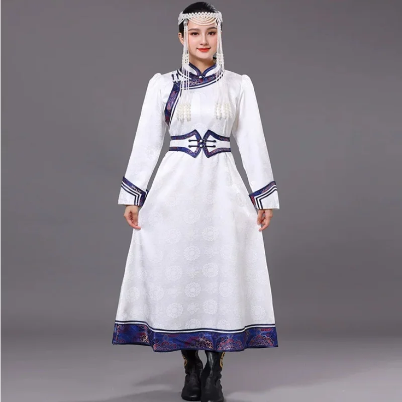 Mongolian Robe Long Dress Grassland Travel Photography Ethnic Style Dance Performance Dress