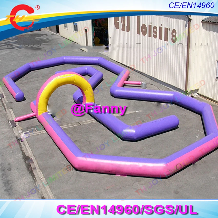 

15x10m giant outdoor sport games cheap inflatable zorb ball track race track inflatable go kart track for sale,free air shipping