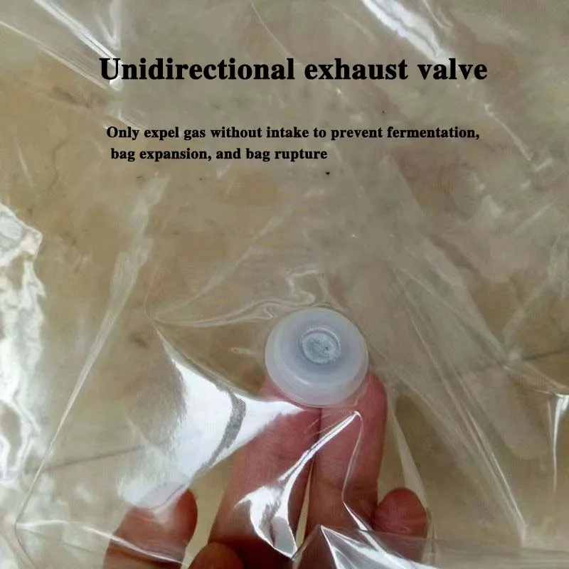 Thicken Anaerobic Fermentation Feed Bag 7‑Layer Co‑extruded Film With One Way Air Release Valve Silage Storage Pouch Reusabl