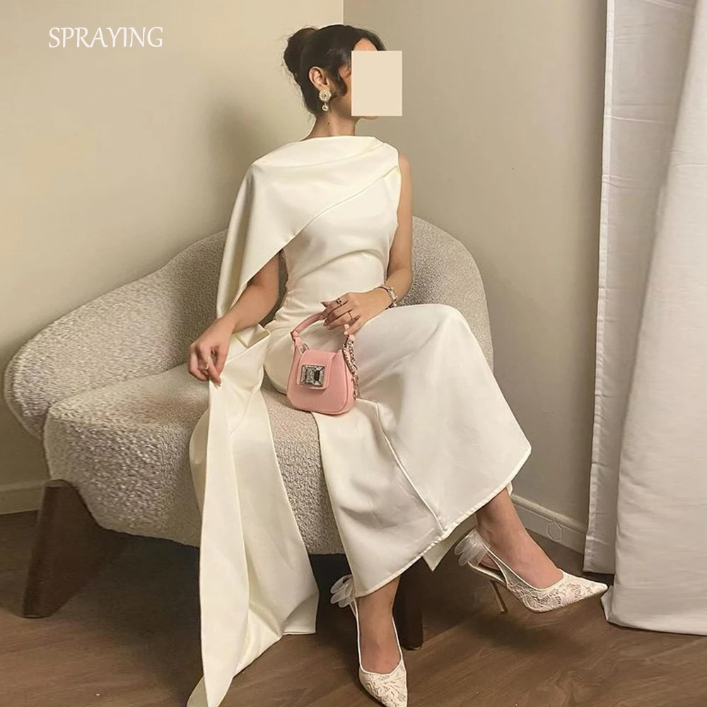 SPRAYING Formal Evening Party Dresses for Women Custom Made Mono Elegant Prom Gown One-Shoulder Sleeveless Dress Ankle-Length