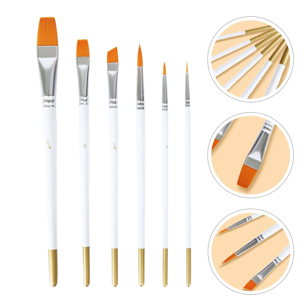 

6pcs Convenient Watercolor Painting Brushes Portable Household Artist Brush For Kids Multi-Function Durable Bristles Sturdy