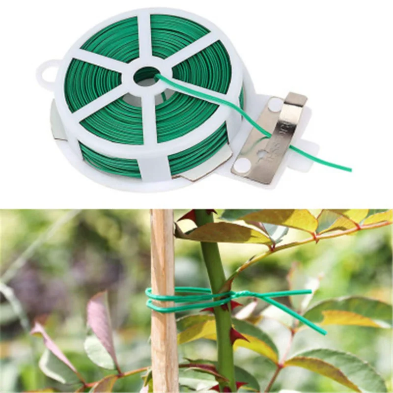 Garden Twist Tie Green Plant Climbing Support Cable String Reusable Flower Creeper Vines Hoops Fixed Plant Tying Tool Free Cut