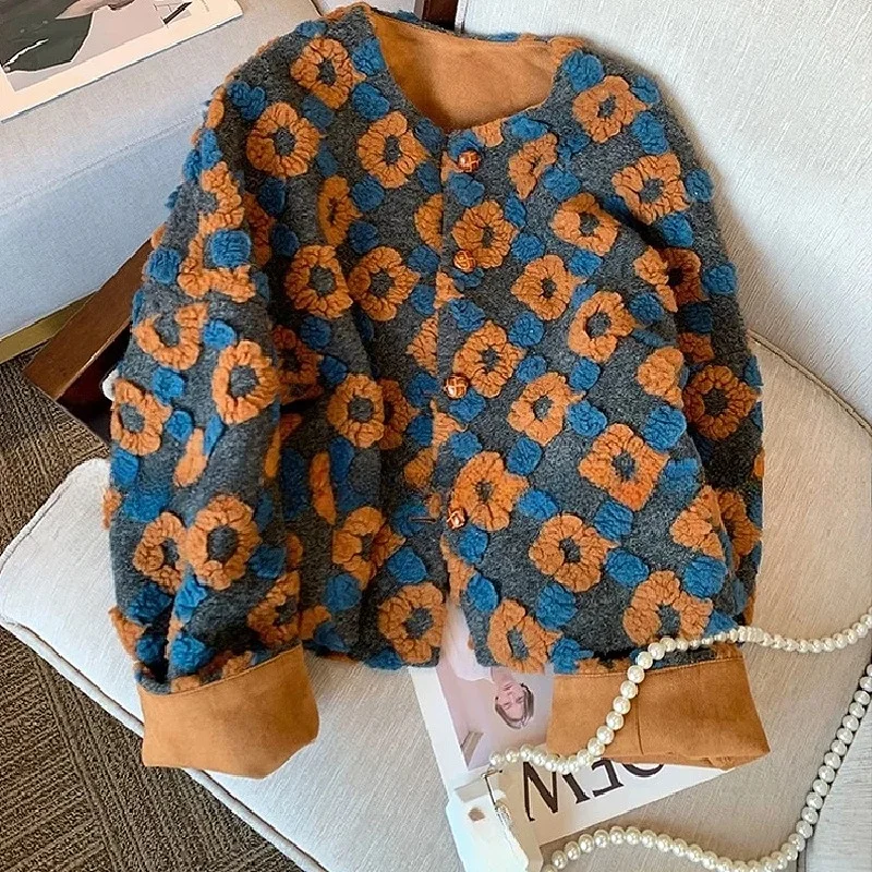 Koreańska bluzka z okrągłym dekoltem, bawełniana, damska, wierzchnia odzież, wiosna, jesień, zima, nowy, mały, designerski, modny, przeciwstarzeniowy.