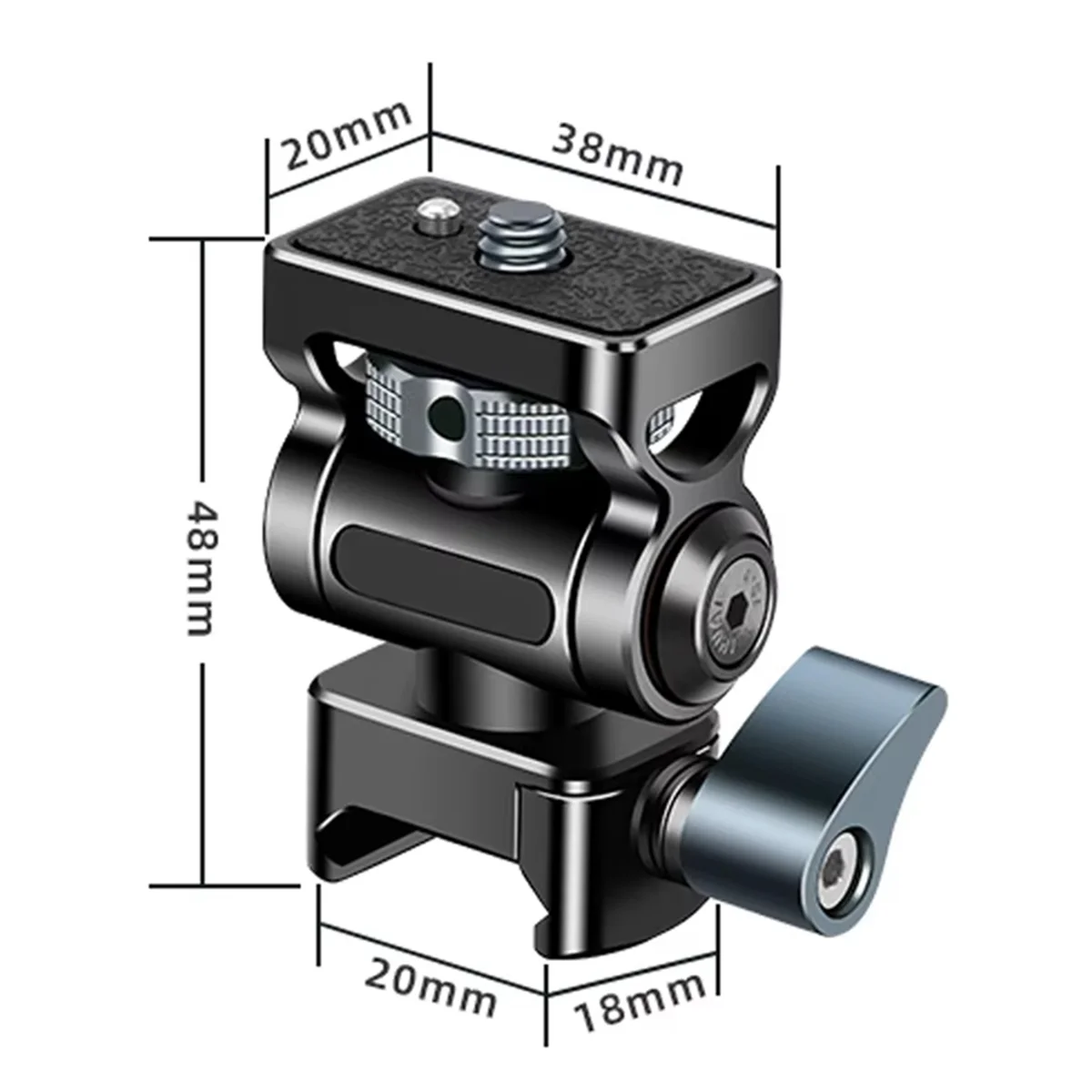 A04R-Universal Nato Clamp Quick Release Camera Field Monitor Mount Holder 360 Rotation 180° Tilt for DJI RS Phone Mic Light