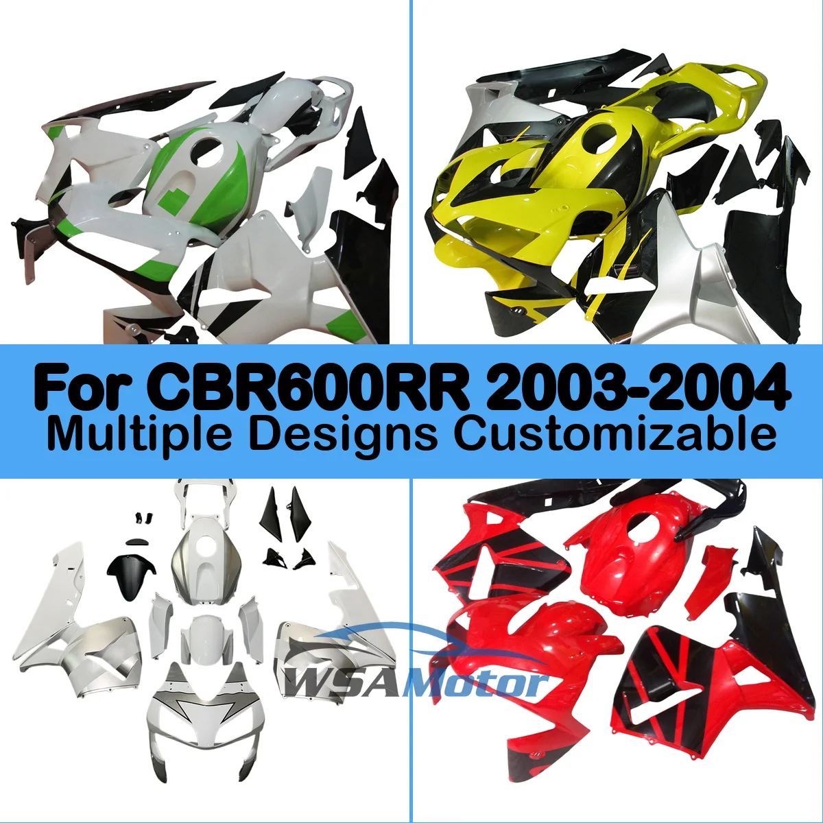 For HONDA CBR 600RR 2003 2004 Injection Fairings CBR600RR 03 04 Motorcycle Fairing Set Body Kit Plastic