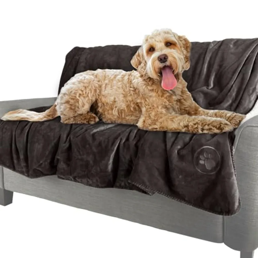 

Плед для собак - двусторонний шерпа-плед 60x70 дюймов - пледы для кровати, дивана или автомобиля - машинная стирка, товары первой необходимости для щенков, цвет Charc