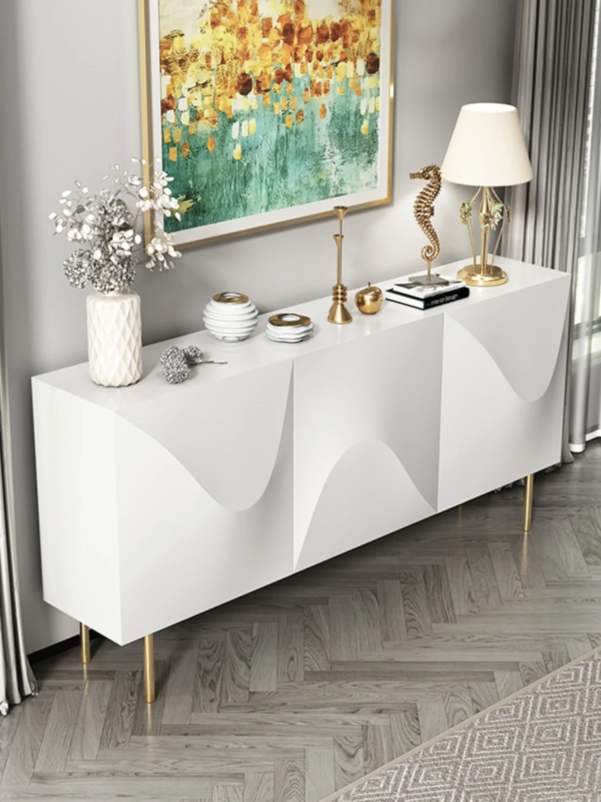 

Nordic painted sideboard modern minimalist Italian minimalist