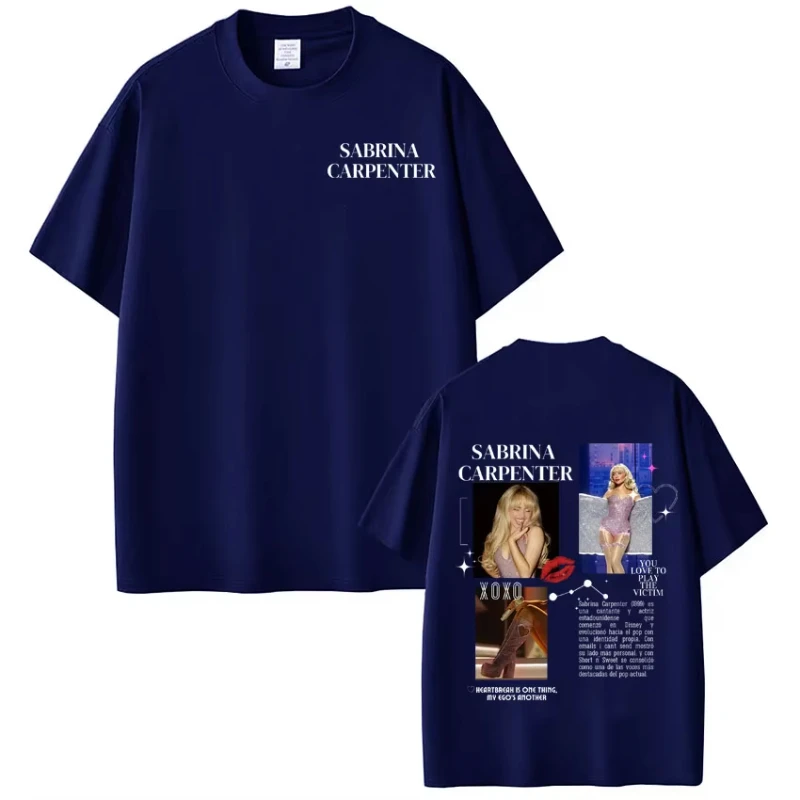 Singer Sabrina Carpenter Tour 2026 Graphic T-Shirt Men Women Harajuku T-shirts Loose Cotton Aesthetic Trendy O-Neck T-shirts