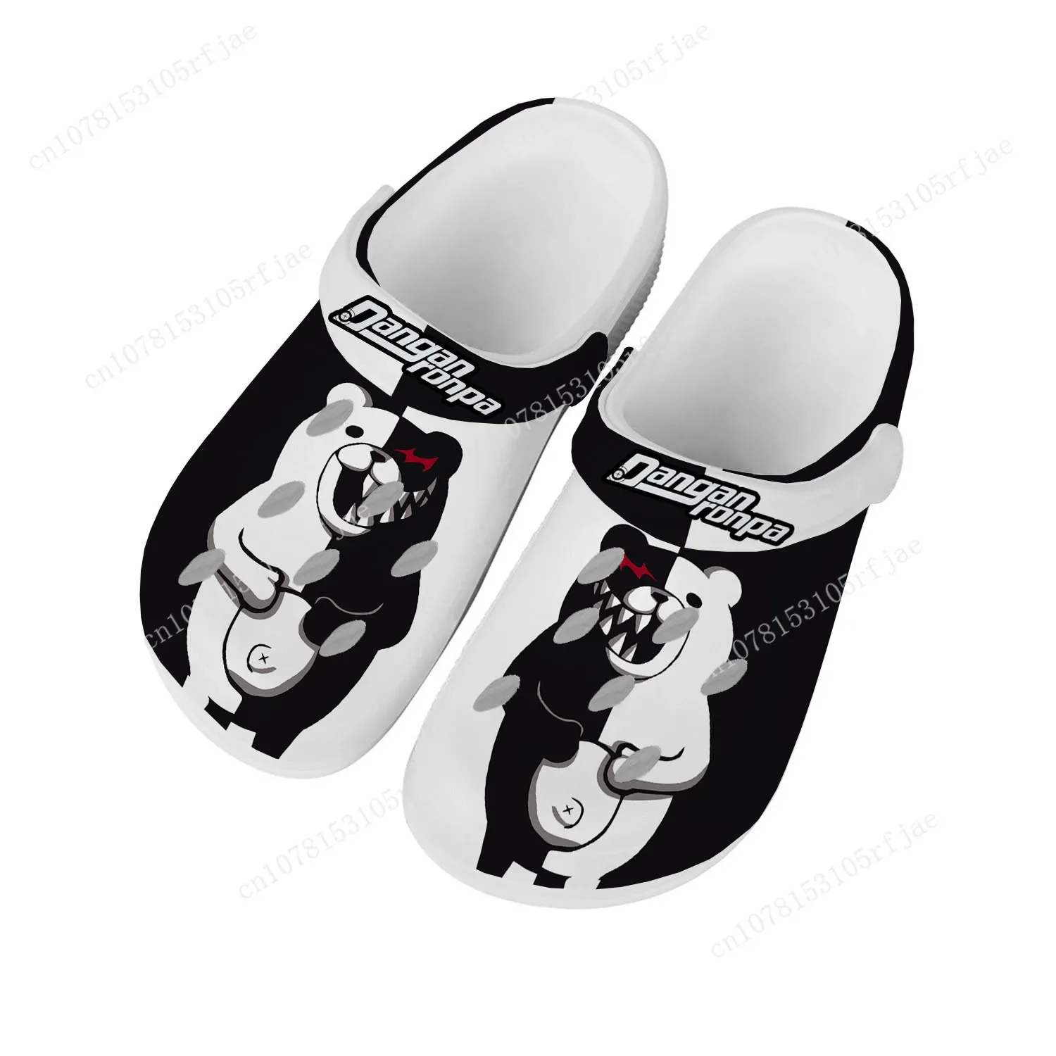 

Cartoon Game Danganronpa Monokuma Home Clogs Mens Womens Teenager Custom Built Water Shoes Garden Beach Hole Slippers Sandals