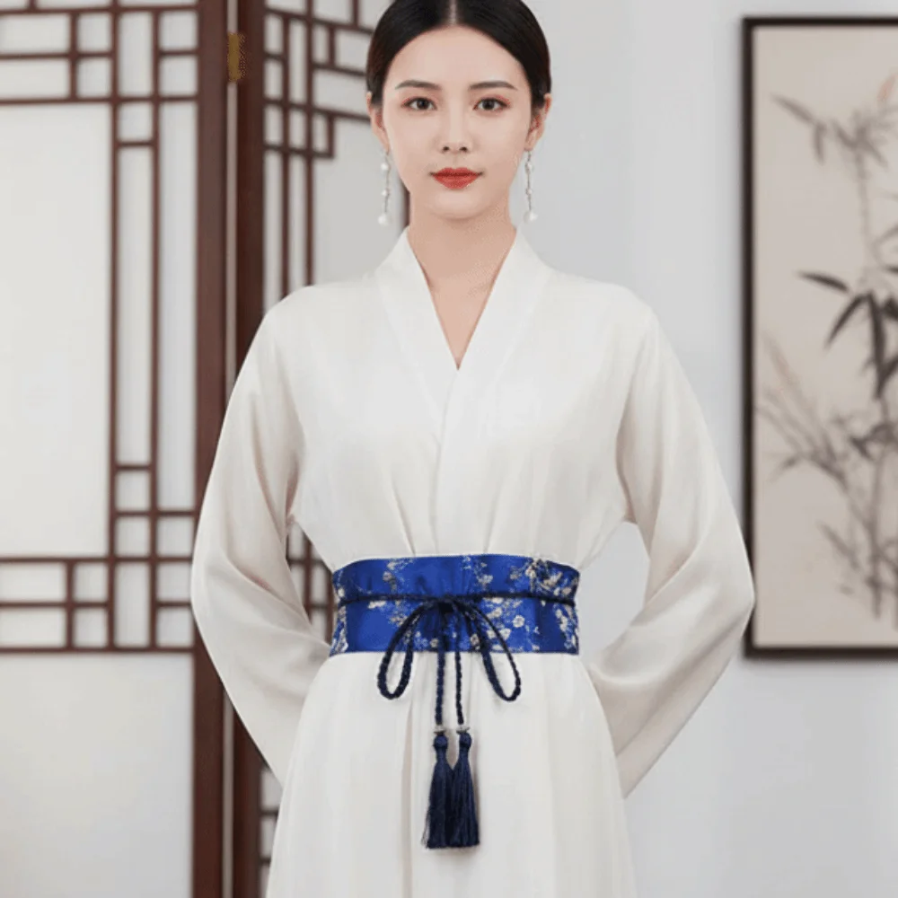 Wide Style Embroidery Corset Retro-pattern Embroidered Hanfu Waistband Soft Fabric Tie-closure Ethnic Girdle Culture Fan