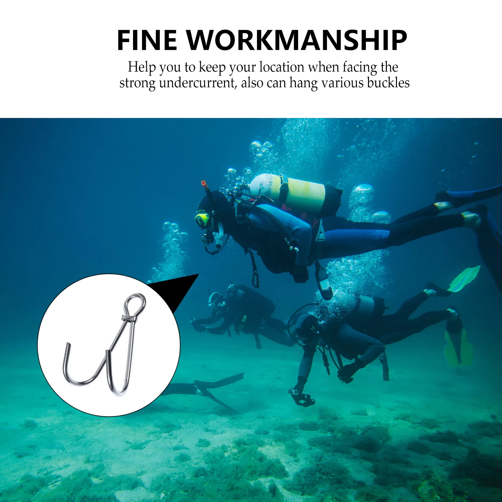 

Dive Equipment Diving Hook Scuba Accessories Clup Silver Stainless Steel Supplies Man