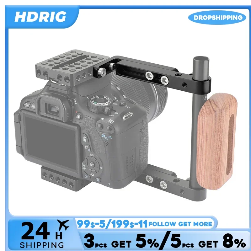 Набор клетки для камеры HDRIG Регулируемый L-образный кронштейн с адаптером для стержня 15 мм для клетки или установки камеры