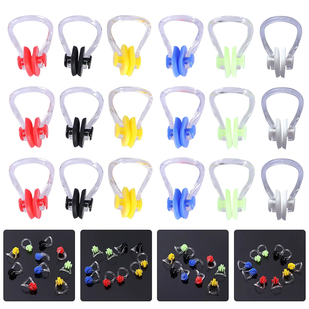 

20 Pcs Swimming Silicone Nose Clip Supplies Portable Clamp Protection Outdoor Silica Gel Plugs