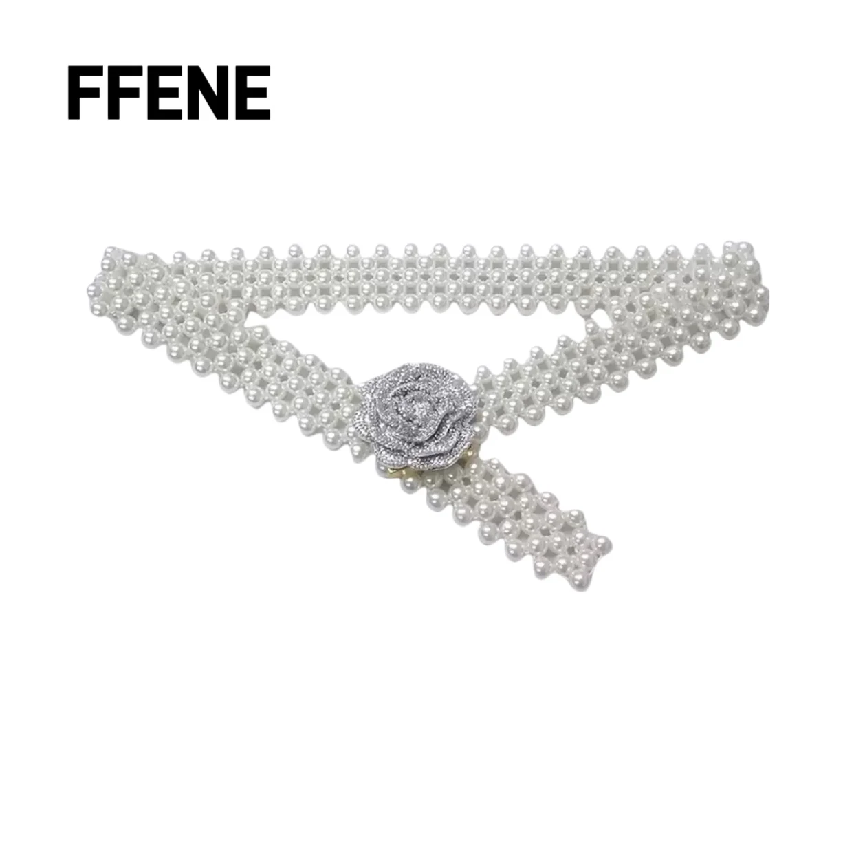 

New luxury design sense pearl women's elastic belt women's with skirt dress loose waist high-end sense chain