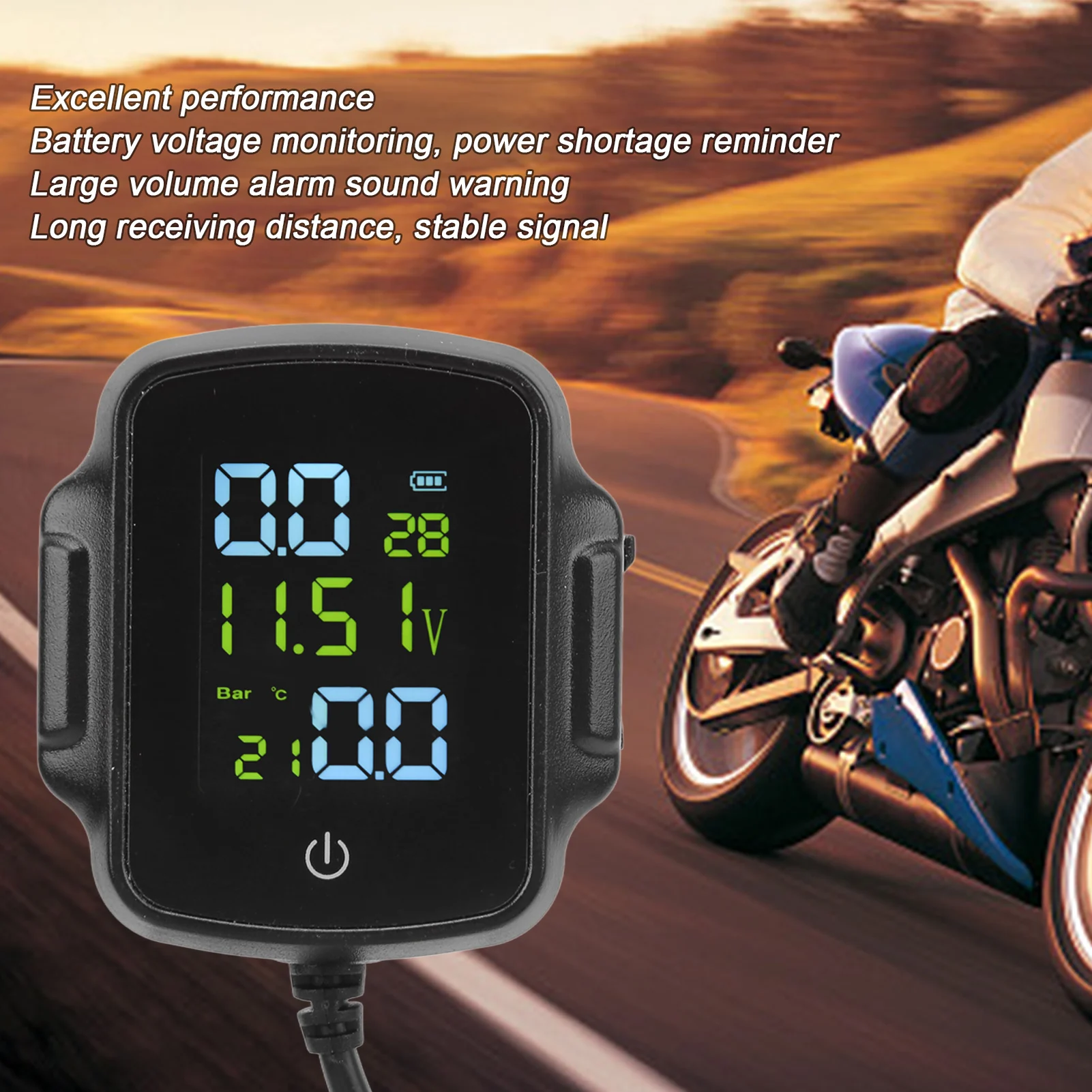 Motorcycle Tire Pressure Monitor Professional  12V USB Charging Moto TPMS Stable  QC3.0 Fast Charging for Motorcycle