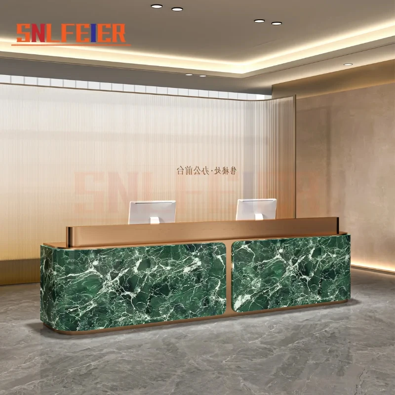 custom.Custom Modern Marble Reception Desk Luxury Hotel Grade Design Apartment Beauty Salon Spa Front Counter