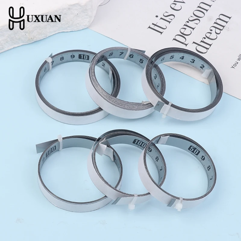 Self-Adhesive Measuring Tape Stainless Steel Workbench Ruler Adhesive Backed Tape Measure Metric Scale Rust-Proof Durable Ruler