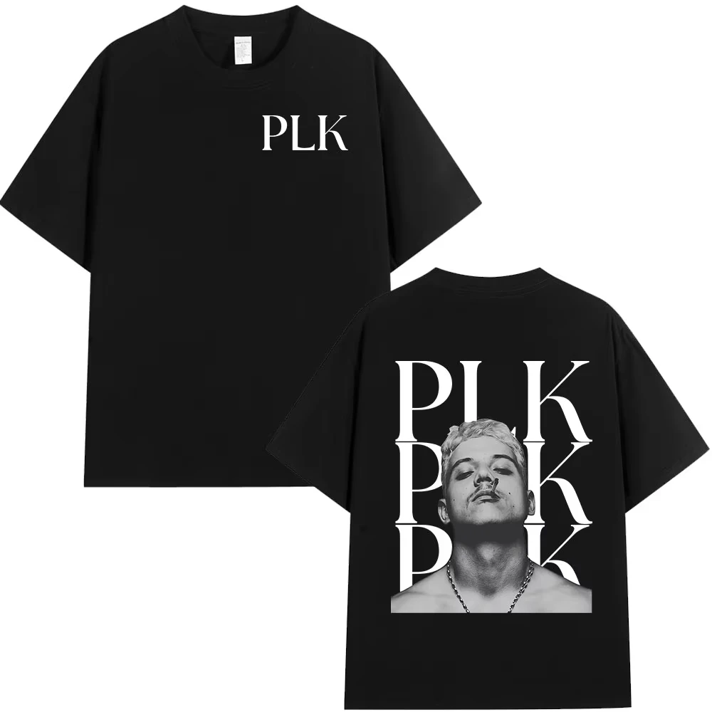 Rapper PLK Porträtgrafiken 100 % Baumwolle Musik T-Shirt Männer 2026 Neue Sommer Hip Hop Unisex lüften Kurzarmhemd Fan Geschenke