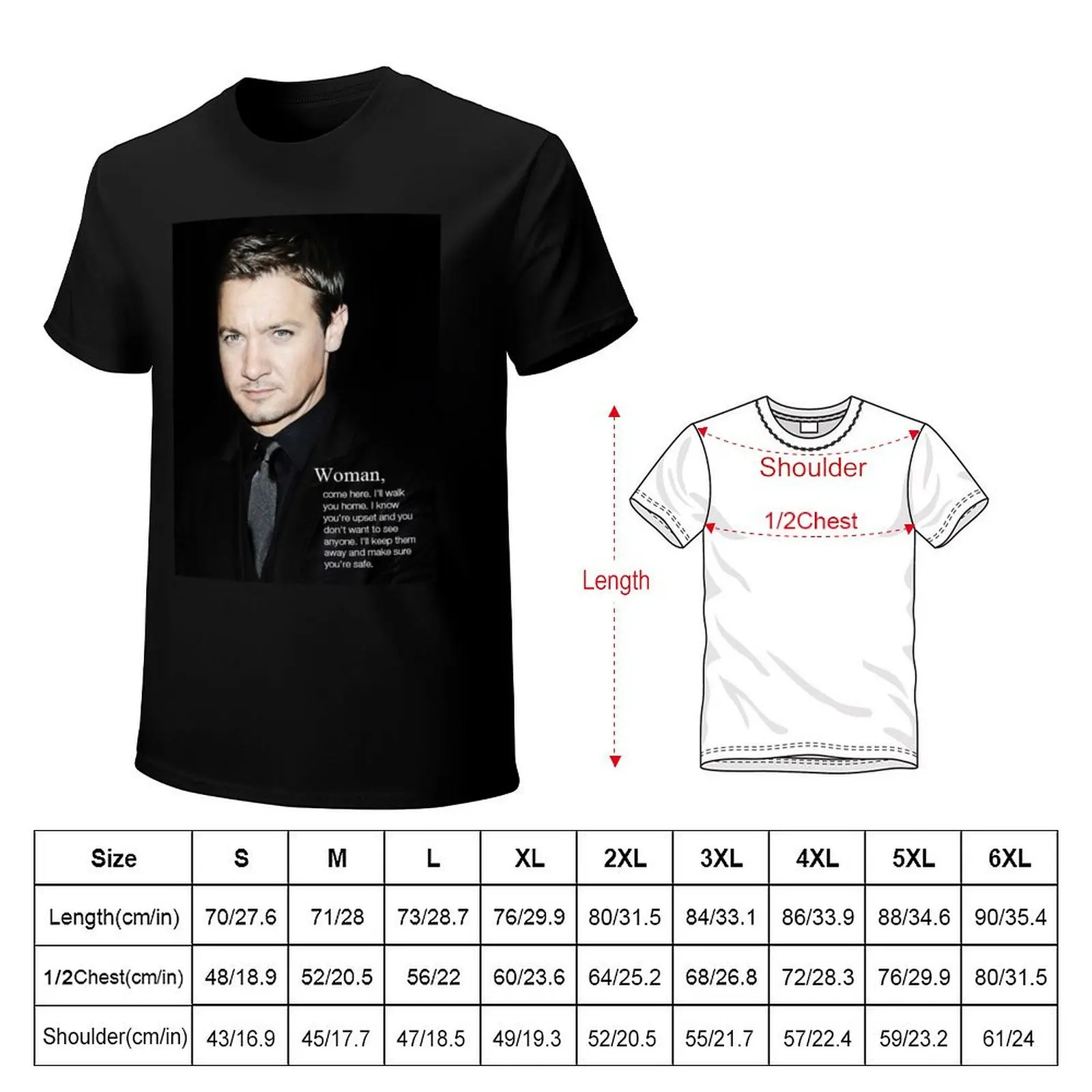 Jeremy Renner T-Shirt Daily Casual Short Sleeve Tee Shirt